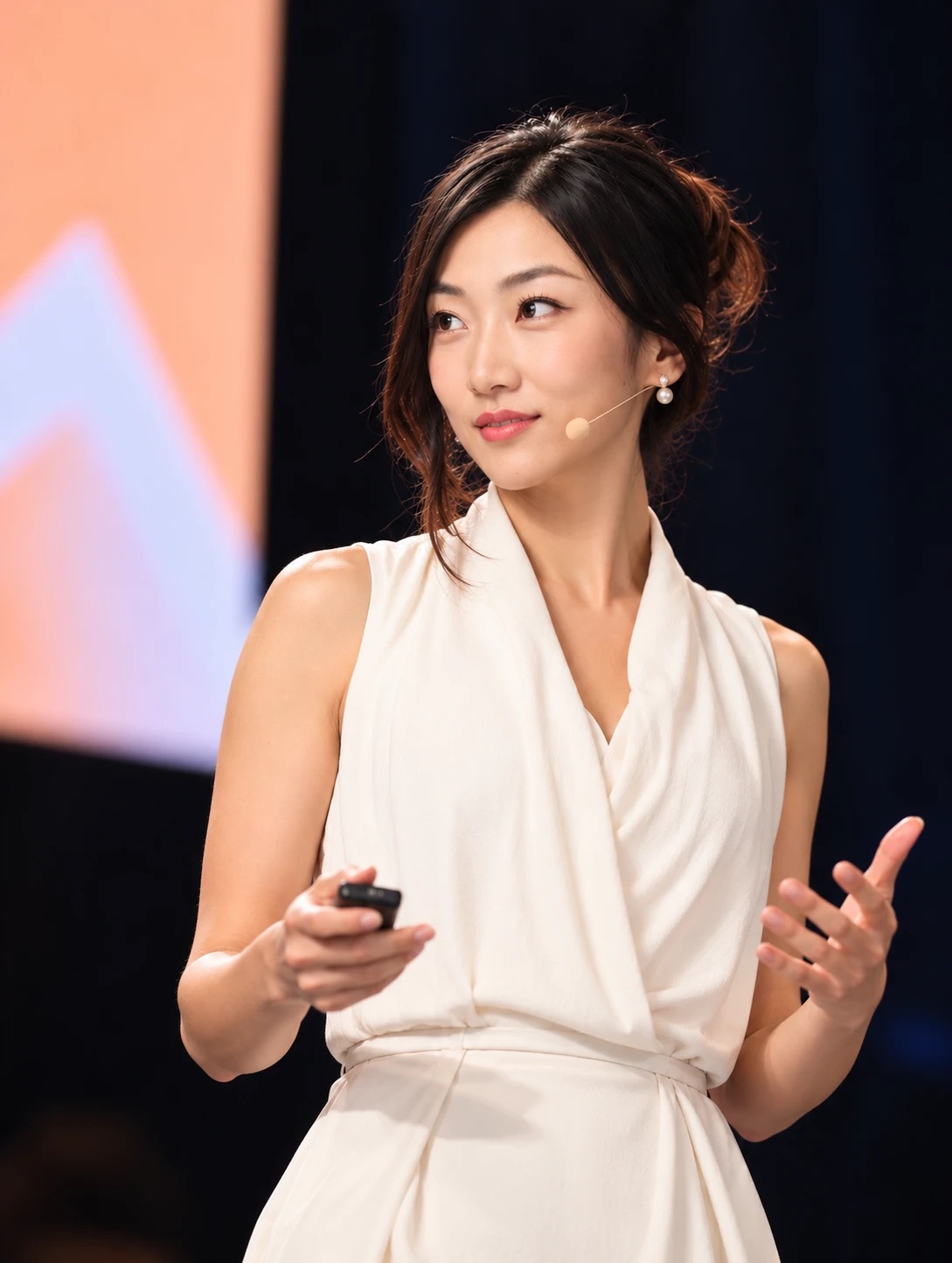 Maggi Xu speaking on stage